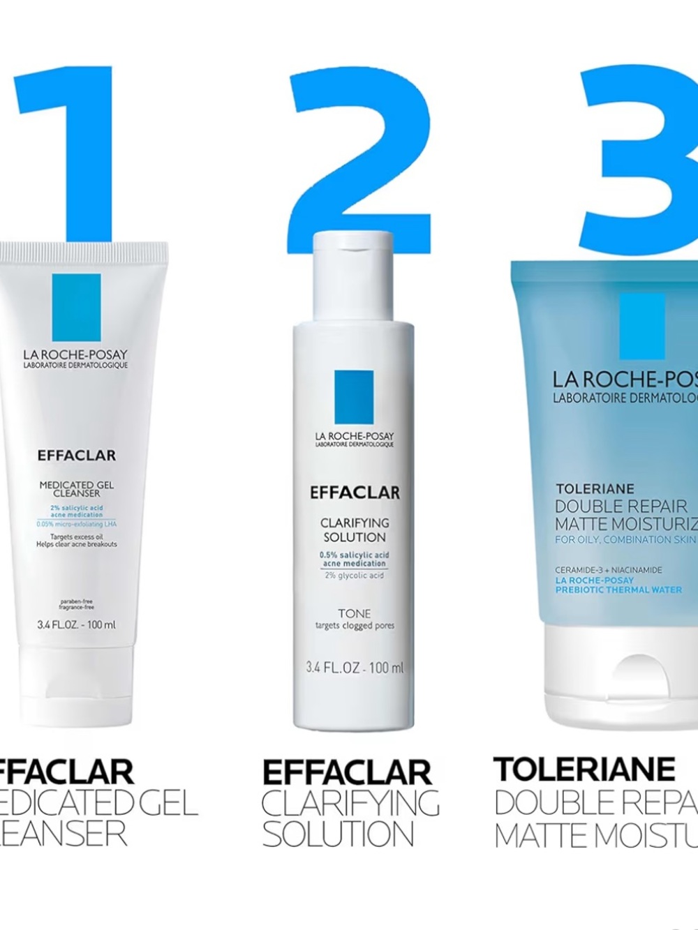 La Roche-Posay Effaclar Daily Acne Essentials Kit | 3-Step Acne Care Set - Picture 7 of 12